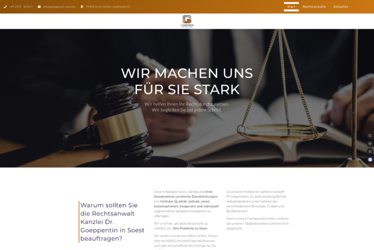 Referenz Webdesign Soest Rechtsanwalt Kanzlei Screenshot